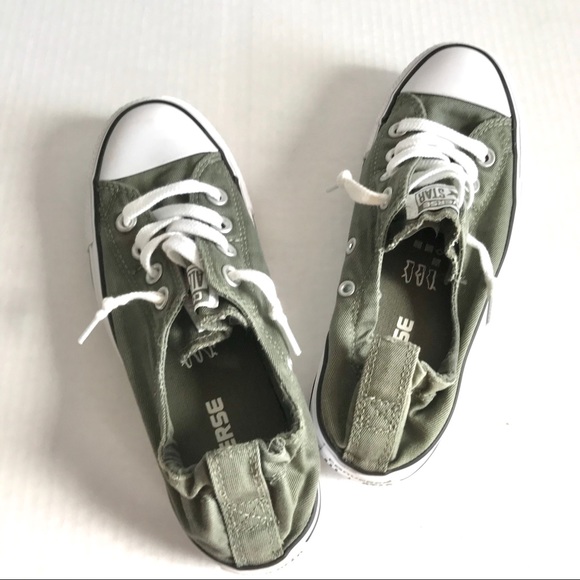 olive green converse shoreline